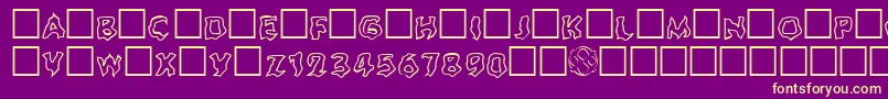 Ghouloutline Font – Yellow Fonts on Purple Background