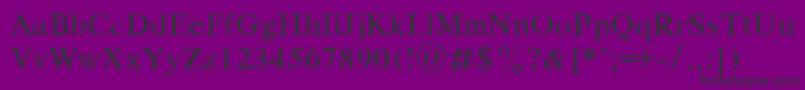 フォントDutchRegular – 紫の背景に黒い文字