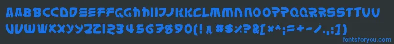 Latinchina Font – Blue Fonts on Black Background