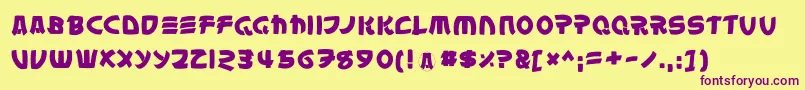 Latinchina Font – Purple Fonts on Yellow Background