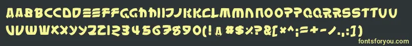 フォントLatinchina – 黒い背景に黄色の文字