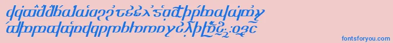 Tengwaroptimediagon Font – Blue Fonts on Pink Background