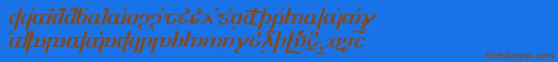 Tengwaroptimediagon Font – Brown Fonts on Blue Background