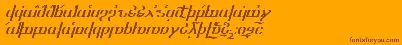 Tengwaroptimediagon-Schriftart – Braune Schriften auf orangefarbenem Hintergrund