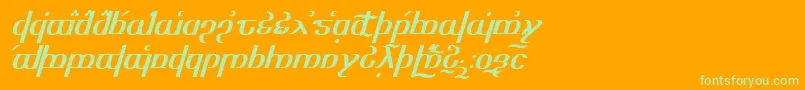 Tengwaroptimediagon Font – Green Fonts on Orange Background