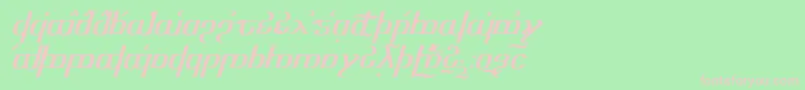 Tengwaroptimediagon Font – Pink Fonts on Green Background