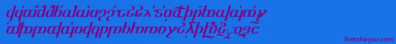 Tengwaroptimediagon Font – Purple Fonts on Blue Background