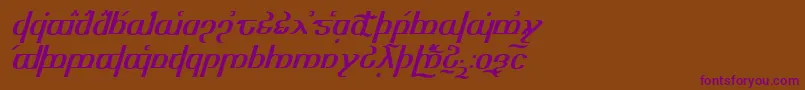 Tengwaroptimediagon Font – Purple Fonts on Brown Background