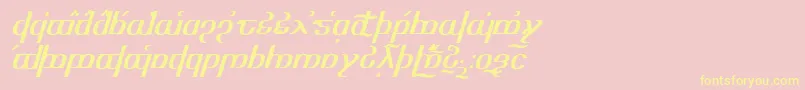 Tengwaroptimediagon Font – Yellow Fonts on Pink Background