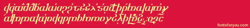 Tengwaroptimediagon Font – Yellow Fonts on Red Background