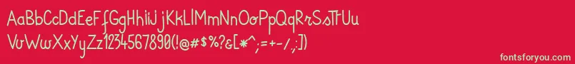 AndiRegular Font – Green Fonts on Red Background