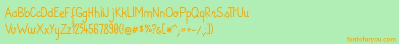 Шрифт AndiRegular – оранжевые шрифты на зелёном фоне