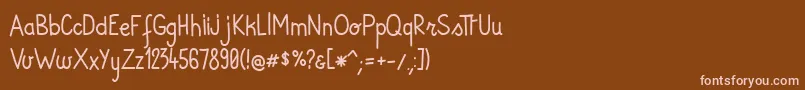 フォントAndiRegular – 茶色の背景にピンクのフォント