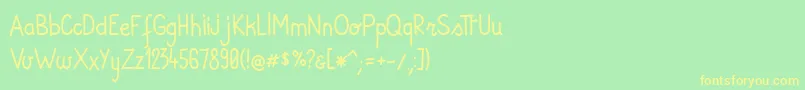 AndiRegular Font – Yellow Fonts on Green Background