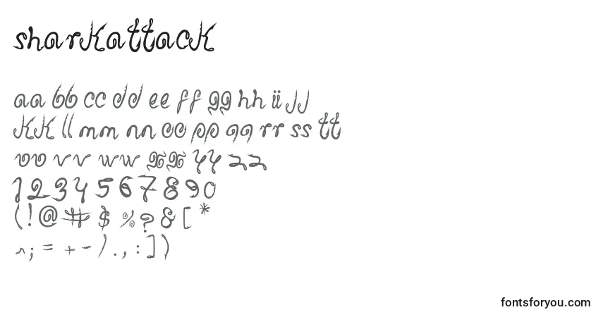 Czcionka Sharkattack (53441) – alfabet, cyfry, specjalne znaki