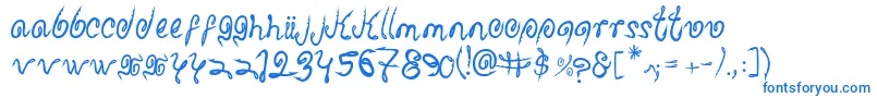 フォントSharkattack – 白い背景に青い文字