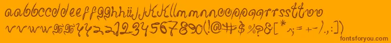 Sharkattack Font – Brown Fonts on Orange Background