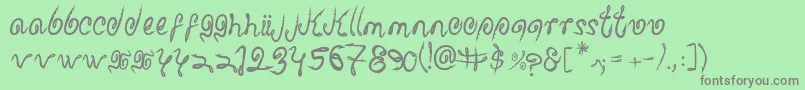 フォントSharkattack – 緑の背景に灰色の文字