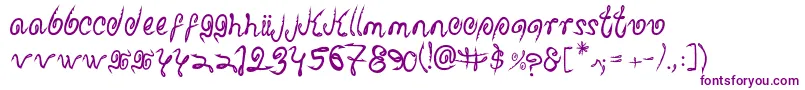 フォントSharkattack – 白い背景に紫のフォント