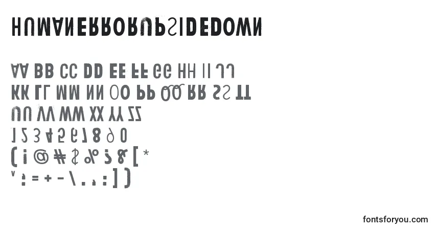 Fuente HumanErrorUpsideDown - alfabeto, números, caracteres especiales
