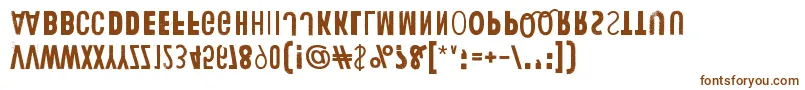 HumanErrorUpsideDown-Schriftart – Braune Schriften auf weißem Hintergrund