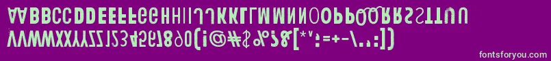 HumanErrorUpsideDown Font – Green Fonts on Purple Background