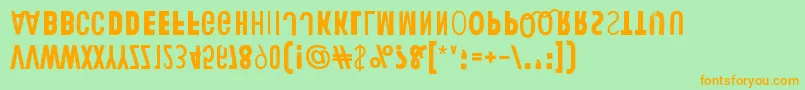 HumanErrorUpsideDown Font – Orange Fonts on Green Background