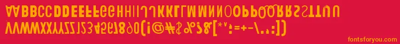 Шрифт HumanErrorUpsideDown – оранжевые шрифты на красном фоне