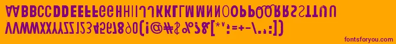 HumanErrorUpsideDown-Schriftart – Violette Schriften auf orangefarbenem Hintergrund