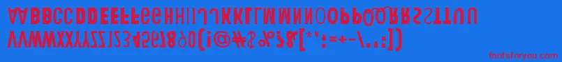 HumanErrorUpsideDown Font – Red Fonts on Blue Background