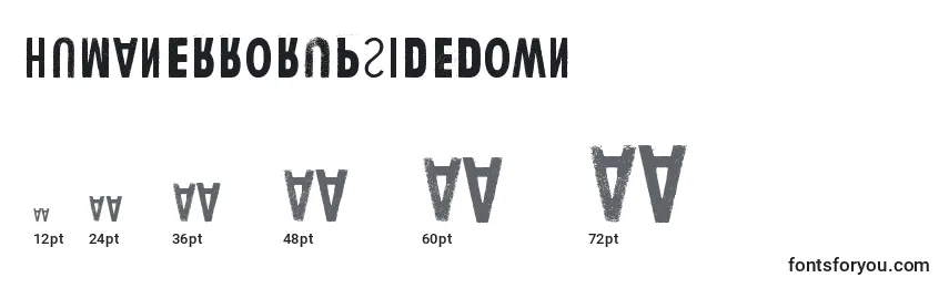 HumanErrorUpsideDown Font Sizes