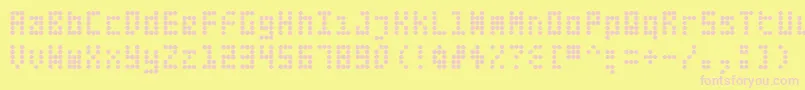 Fifteen-fontti – vaaleanpunaiset fontit keltaisella taustalla