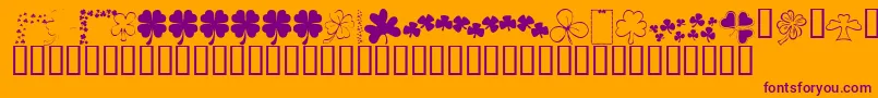 KrShams-Schriftart – Violette Schriften auf orangefarbenem Hintergrund