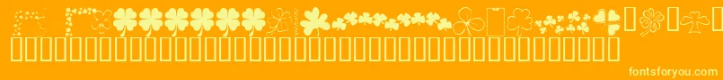 KrShams Font – Yellow Fonts on Orange Background