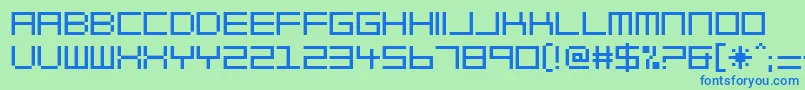 BlockOut Font – Blue Fonts on Green Background
