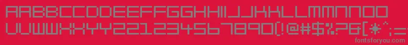 BlockOut-Schriftart – Graue Schriften auf rotem Hintergrund