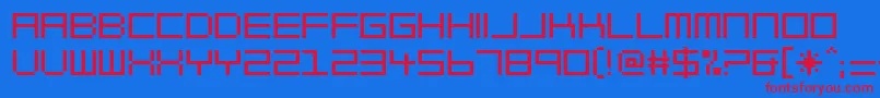 BlockOut Font – Red Fonts on Blue Background