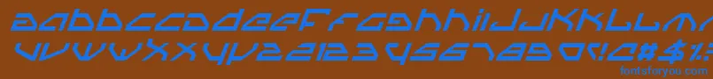 SpylordItalic Font – Blue Fonts on Brown Background