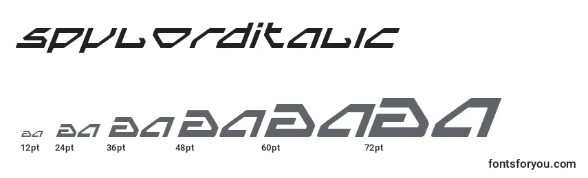 SpylordItalic Font Sizes