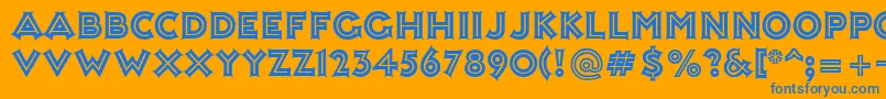 AshleyInline Font – Blue Fonts on Orange Background