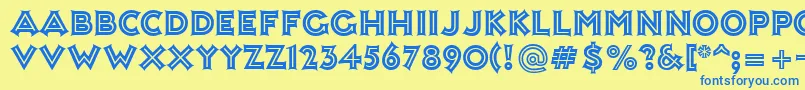 AshleyInline Font – Blue Fonts on Yellow Background
