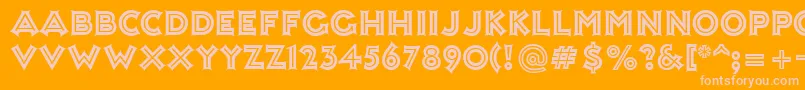 Czcionka AshleyInline – różowe czcionki na pomarańczowym tle