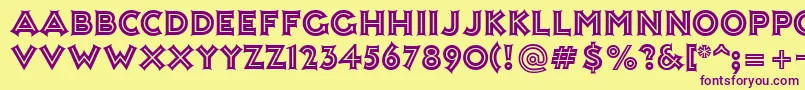 AshleyInline Font – Purple Fonts on Yellow Background