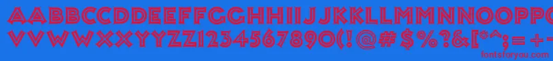 AshleyInline Font – Red Fonts on Blue Background