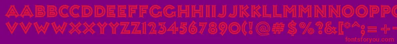 フォントAshleyInline – 紫の背景に赤い文字