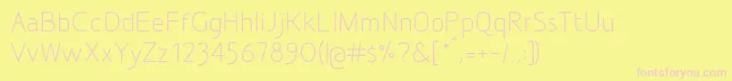 DesignioRegular-Schriftart – Rosa Schriften auf gelbem Hintergrund