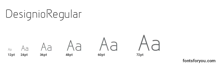 DesignioRegular Font Sizes