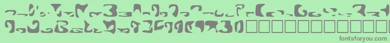 フォントRomulan – 緑の背景に灰色の文字