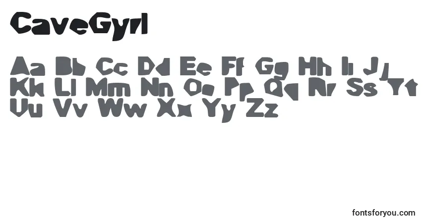 Schriftart CaveGyrl – Alphabet, Zahlen, spezielle Symbole