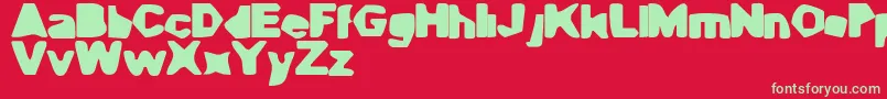 フォントCaveGyrl – 赤い背景に緑の文字